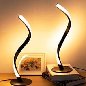 Lámpara de mesa moderna en espiral LED